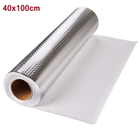 Kitchen Wallpaper Wall Stove Aluminum Foil Oil-proof Stickers Anti-fouling High-temperature Self-adhesive Croppable Wall Sticker